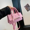 Simple Foreign Texture Bag Messenger Bag Women's 2025 Spring New Value Solid Color Shoulder Portable Small Square Bag