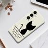 For Samsung Galaxy S25+ Case Black Cat on the Wall Pattern Printing Straight Edge TPU Phone Back Cover