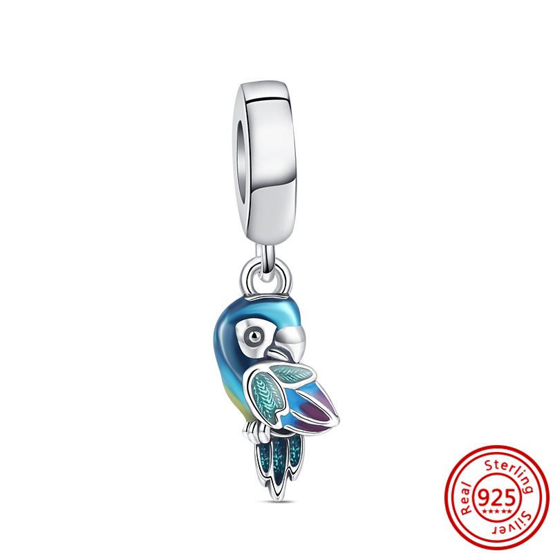 S925 серебро лист лотоса птица замок кулон пчела-бабочка дерево тонкие бусины подходят оригинальный браслет-подвеска DIY ювелирные изделия