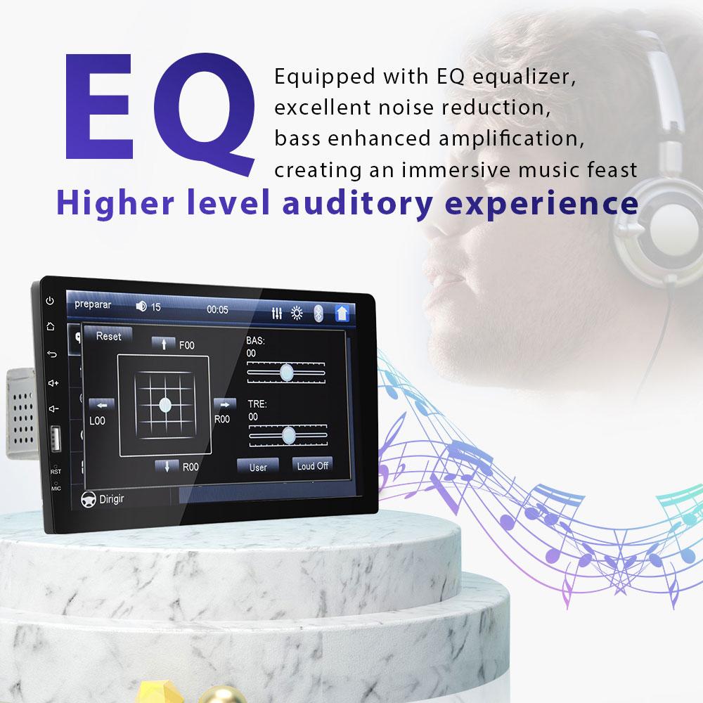 Hikity Автомобильный MP5-плеер 1 Din, 9 дюймов, авторадио, сенсорный экран, зеркальная связь, Bluetooth, FM, эквалайзер заднего вида, USB SWC