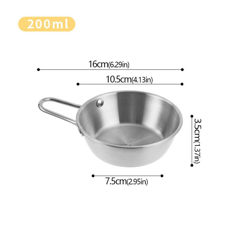 304 Нержавеющая сталь Бытовая корейская кухня Чаша с ручкой Рис Вино Чаши Соус Приправа Блюдо Сервировка Кухонная Посуда