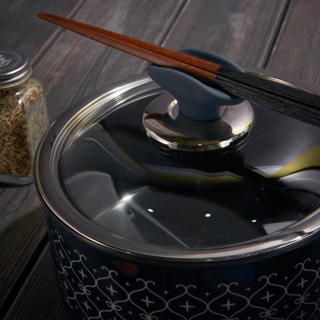 Кастрюля и кастрюля Lassiette Sizzle Induction с антипригарным покрытием (18см, 20см) Можно мыть в посудомоечной машине Синий