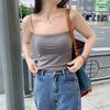 Летний женский однотонный топ-майка с нагрудными вкладышами - красивый топ-бандо со спинкой