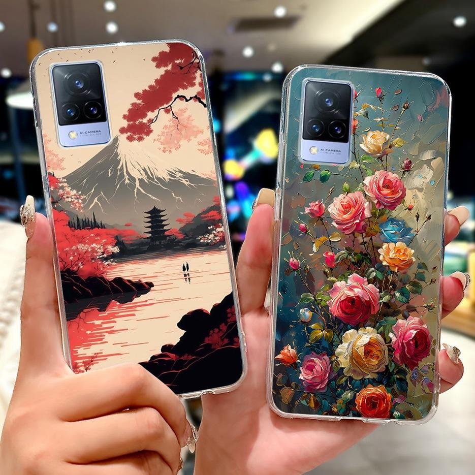 Чехол для Vivo V21e V2061 Милый Кот Лев Расписной Чехол Мягкий Силиконовый Чехол для Телефона Для Vivo V21 V2066 V2108 V 21 VivoV21 E 4G Fundas