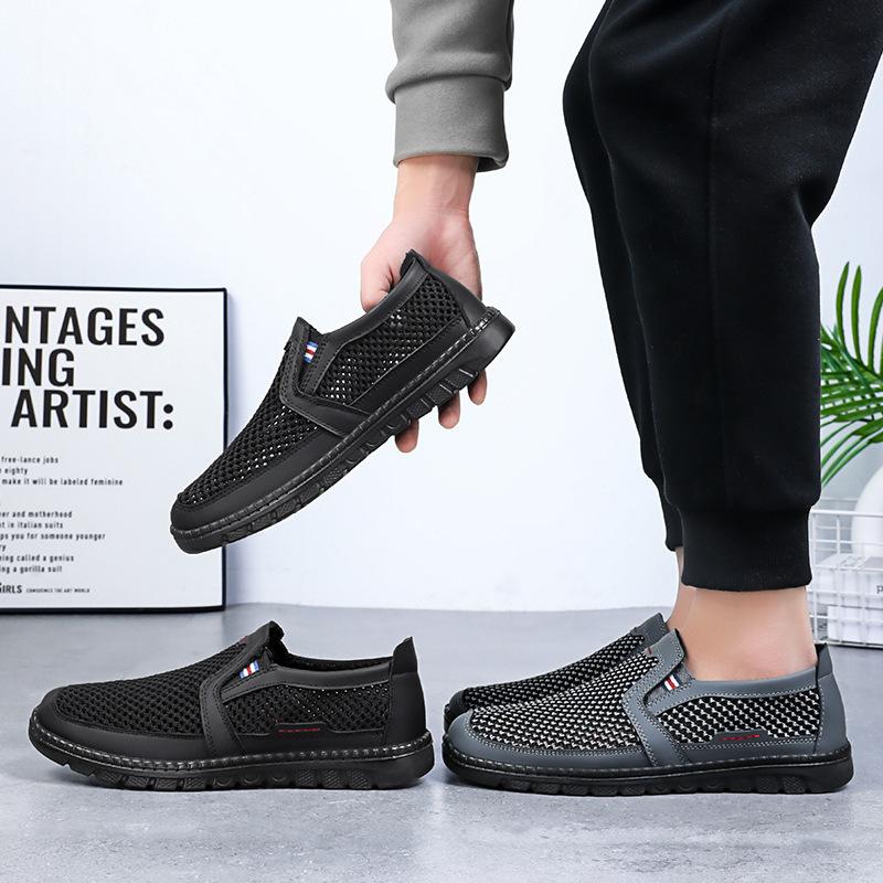 Men'S Summer Shoes Mesh Breathable Flat Shoes Slip Comfortable Men'S Shoes Oversized 38-46 Men'S Flat Shoes Free Shipping Shoes