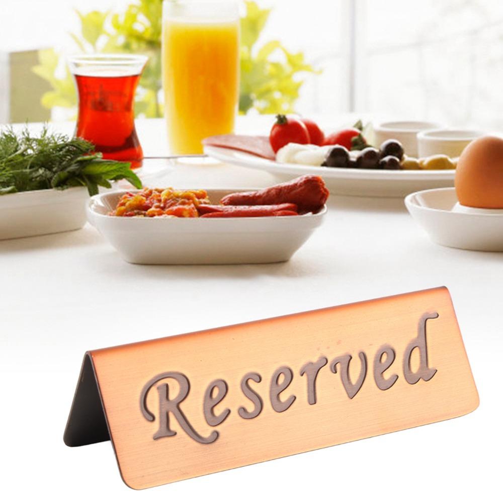 Elegant Reserved Seating Sign Bronze Finish Table Tent Card Reserved Table Sign  Bar Pub
