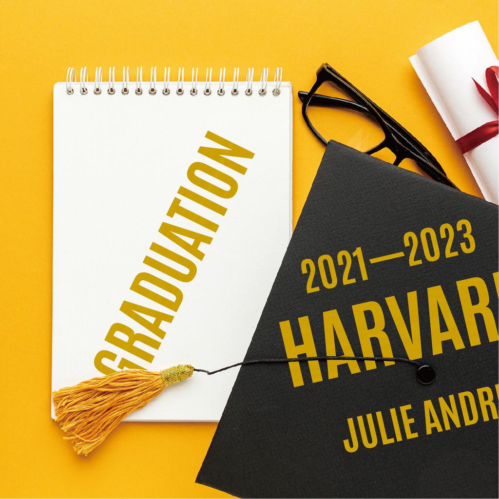 2+4cm Gold Stamping Letter Sticker Graduation Cap DIY Waterproof Self-adhesive Alphanumeric Symbol Silver Stamping Doctoral Hat Sticker