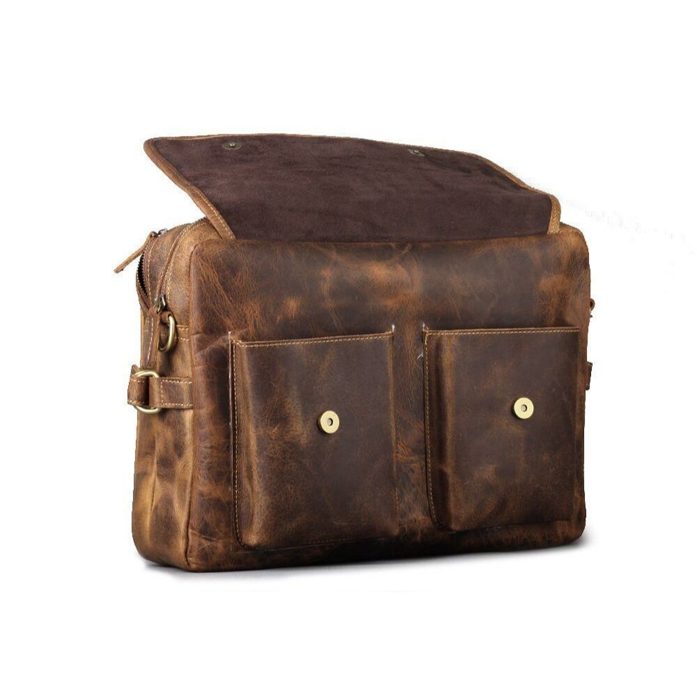 Портфель из кожи буйвола, офисная сумка-мессенджер, сумка для ноутбука, сумка на плечо, 16 дюймов