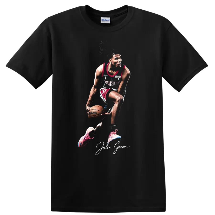 Jalen Green Basketball T Shirt Houston Rockets Slam Dunk Action Tee