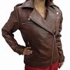 Women's Dark Brown Solid Casual Motorcycle Biker Jacket, Sheepskin Leather Moto Jacket, Brando Solid Patent Jacket , Christmas Gift For Her