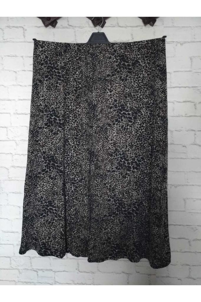 Women's Style Big Size Skirt Leopard Pattern, Woven Fabric, Non-Lycra, Pieced, Elastic Waist, Downward Expanding Model, Skirt