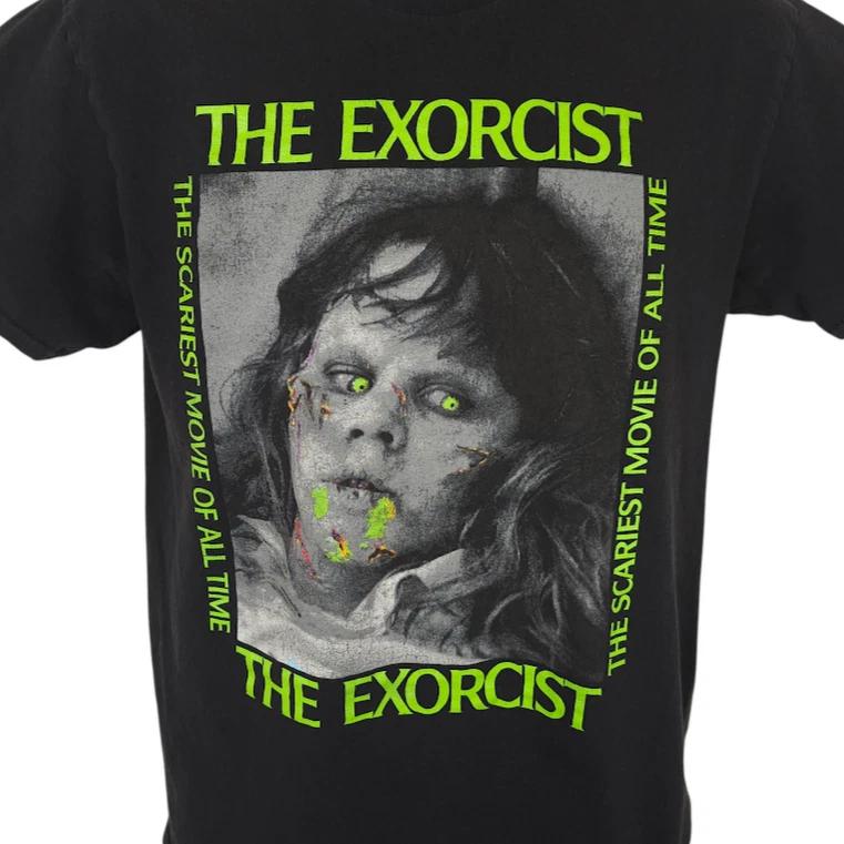 The Exorcist 100% Cotton T-shirt Mens Tees Top Mens Size Medium Black 70s Horror Movie Tee