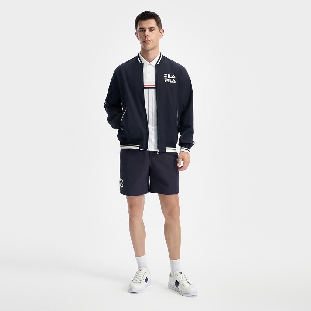 Fila Теннис Легкая атлетика Мода Классический Повседневный Спорт Универсальный Функциональный Свободный Тканый Бейсбольный Жакет Мужской Жакет A11M533703F-NV