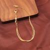 Trendy Simple Double Layer Snake Chain Stainless Steel Women Bracelets Female Light Luxury Gold Color Bracelet Jewelry
