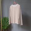 2025 Spring Fashion Striped Long Sleeve T-shirt Women's Cotton Round Neck Casual Versatile Top for Europe and America