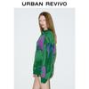 UR 2024 Spring Women's Color Block Oversized Knit Sweater