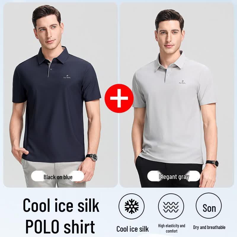 Pierre Cardin Cooling Antibacterial Men's Ice Silk Polo Shirt