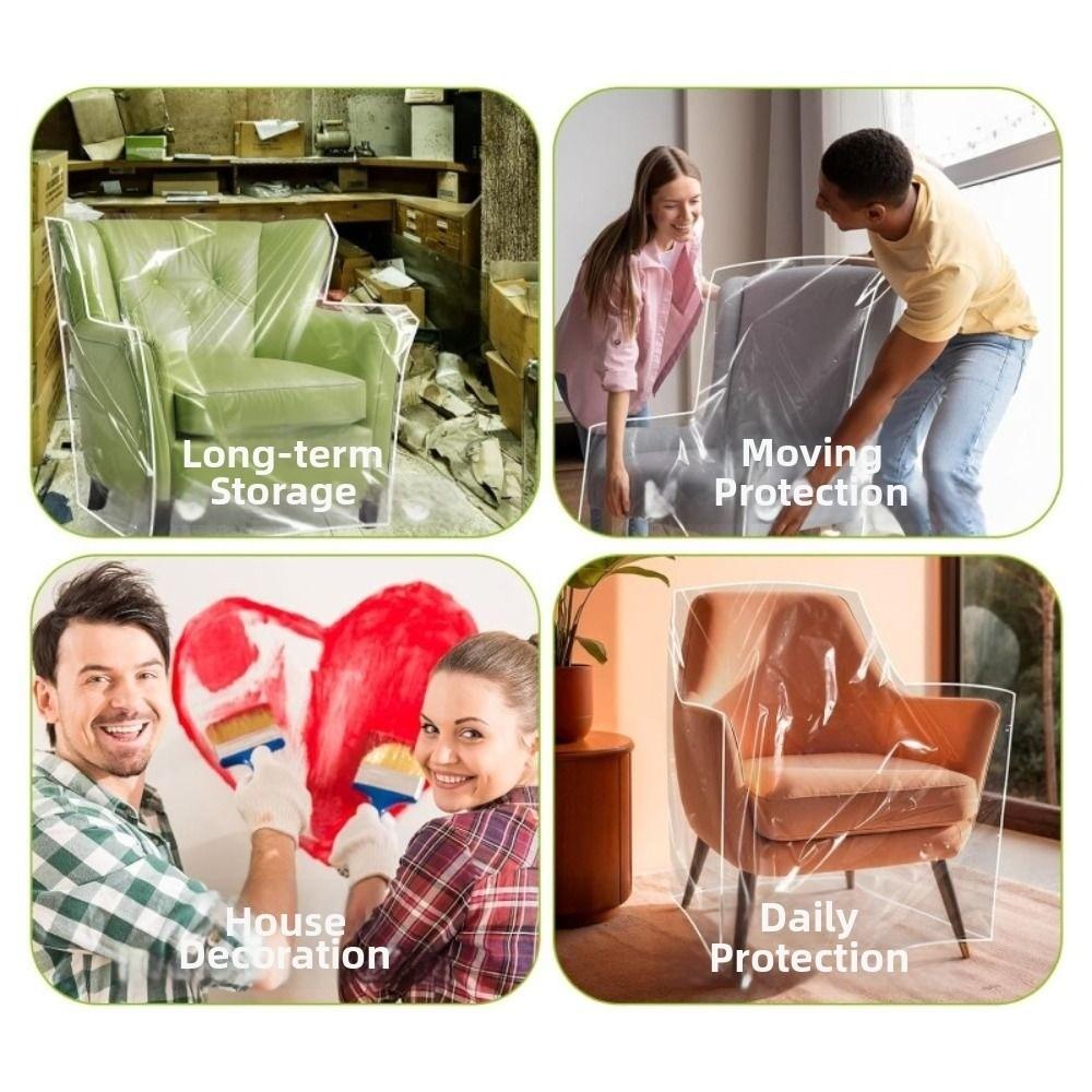Plastic Recliner Chair Cover Waterproof Dustproof Sofa Slipcover Anti-Scratch Wear-resistant Armchair Slipcover Living Room