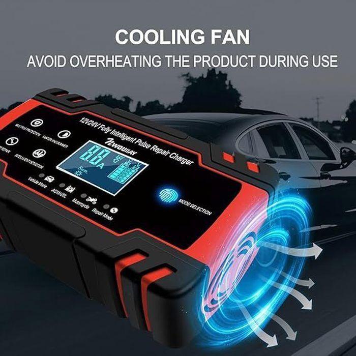 Battery Charger - Intelligent - 12V/24V - 8A - LCD Display - Multiple Protection