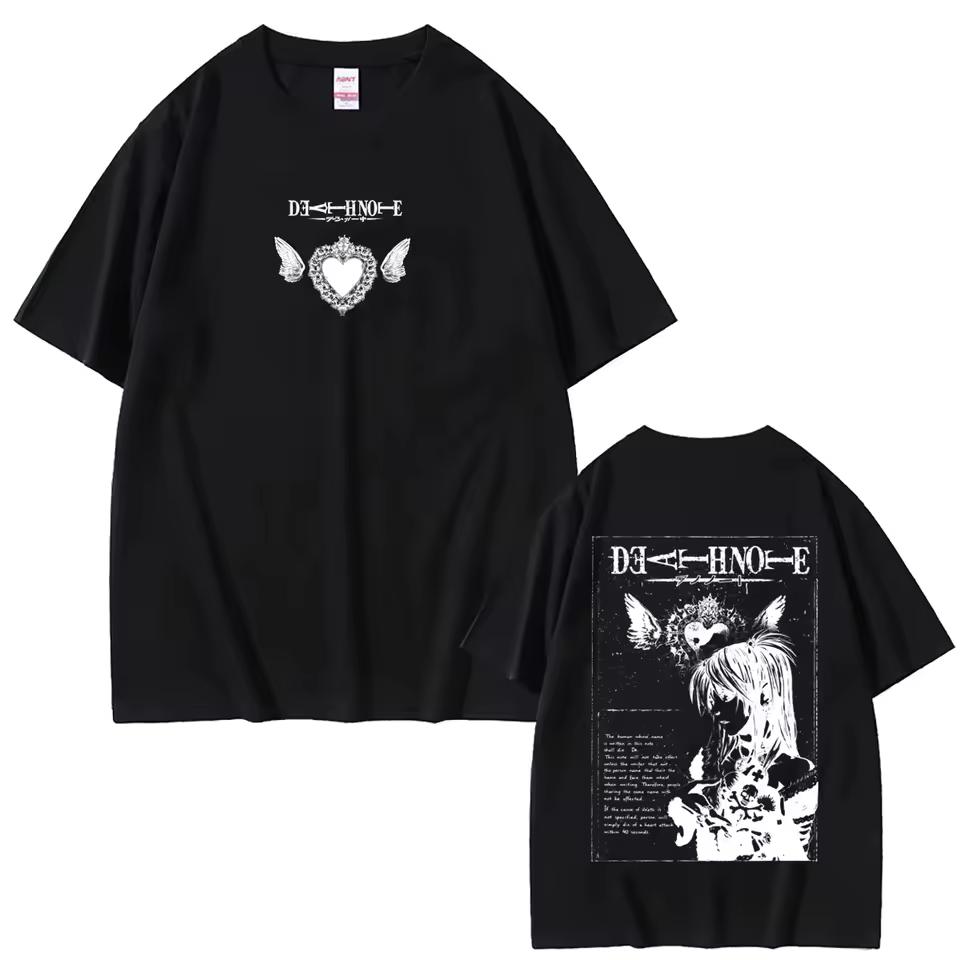 Unisex Y2K Gothic Punk Oversized Streetwear T shirt for Men Summer Retro Manga Style with Misa Amane Print Women And Men T shirt
