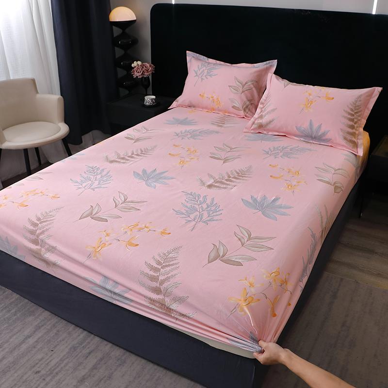 Pure Cotton Fitted Bed Sheets Geometric Bedsheet Non-slip Bed Cover Skin-friendly Bed Linen Couvre Lit (Pillowcase Need Order)