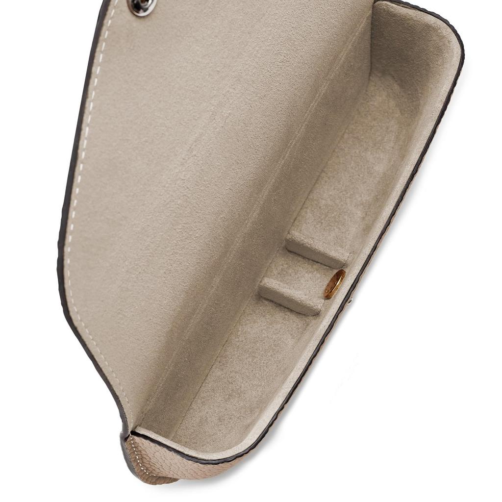 BONAVENTURA Flap Eyeglass Shrink Italian Genuine Case, Leather, Greige, Leather, Leather, Gift, BECT2-GG