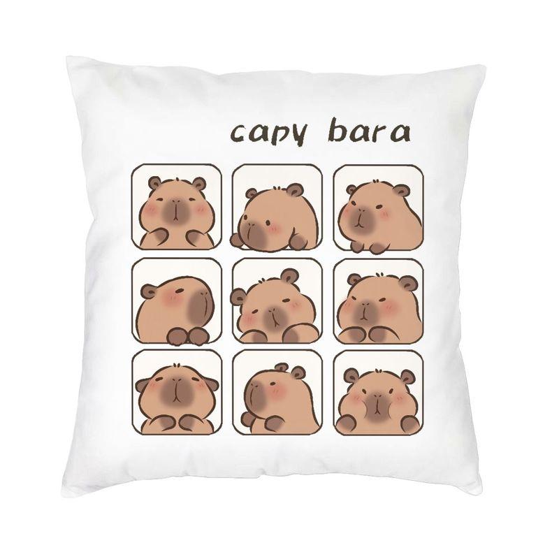 Fashion Capybara Square Throw Pillow Case Decoration 3D Double Side Printing Cushion Cover for Sofa