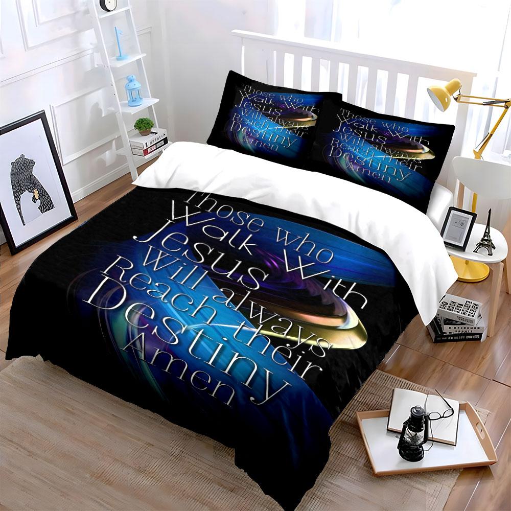 Religious text with swirls. Bedding sets Duvet cover sets Duvet covers Pillowcases(1*Duvet Cover 2*Pillowcases without duvet insert)
