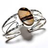 Septerian Stone Gemstone 925 Посеребренный браслет-манжета ручной работы для ювелирных изделий