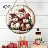 Winter Home Ornaments Christmas Wooden Hanging Sign, Gnome Snowman Angel Candle 2D Wood Plaque, Festive Theme Wall Decoration Vintage Xmas Door Hanger