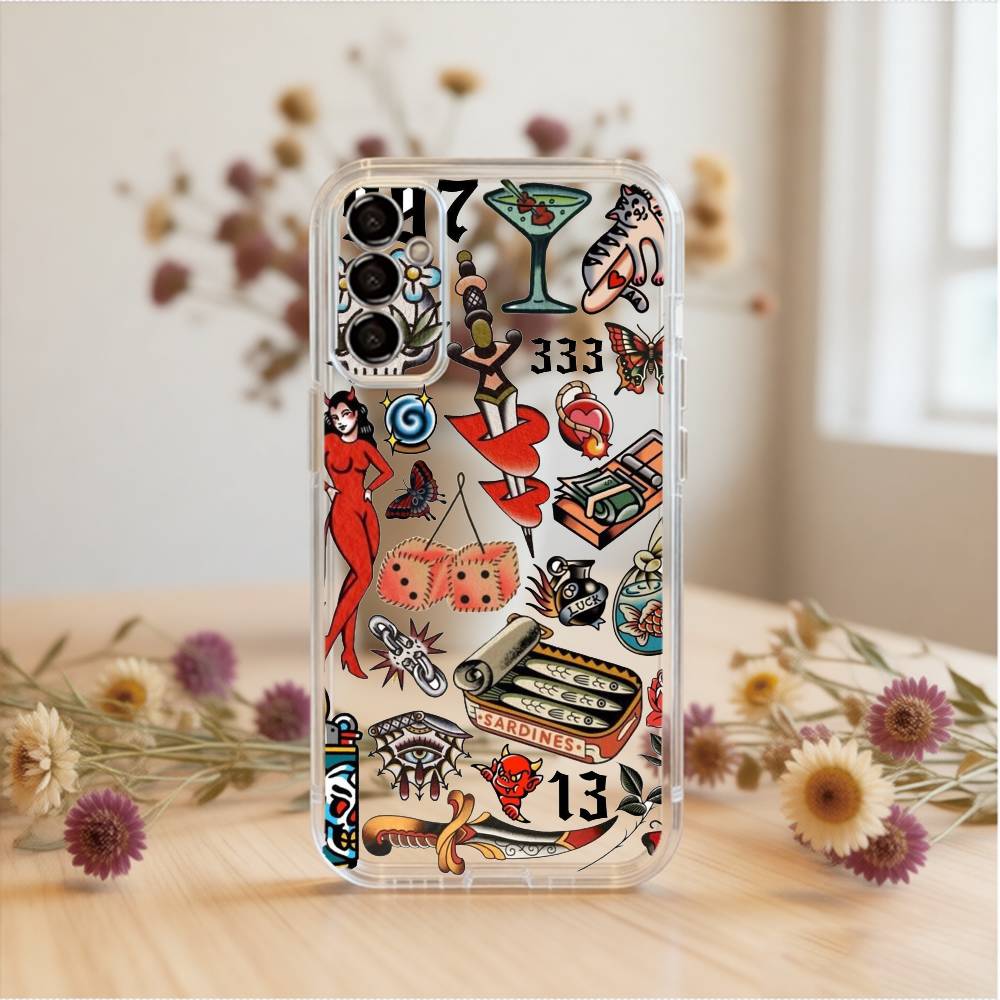 Old T-traditional wallpaper Phone Case Transparent Silicone Soft For SamsungA10,12,20,21S,30,31,40,50,51,52,70,71