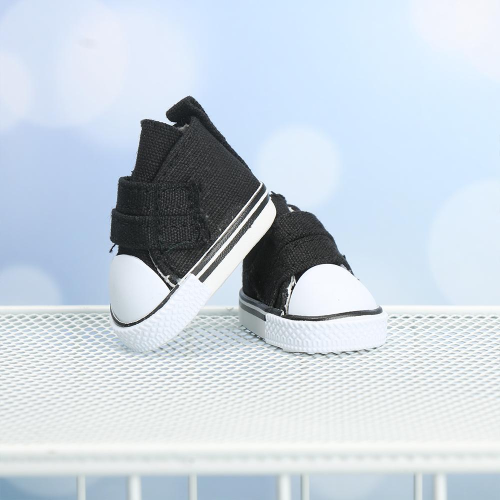 1 Pair Fashion Playing House Handmade Props Denim Canvas Mini Sneakers Toys Accessories Doll Shoes