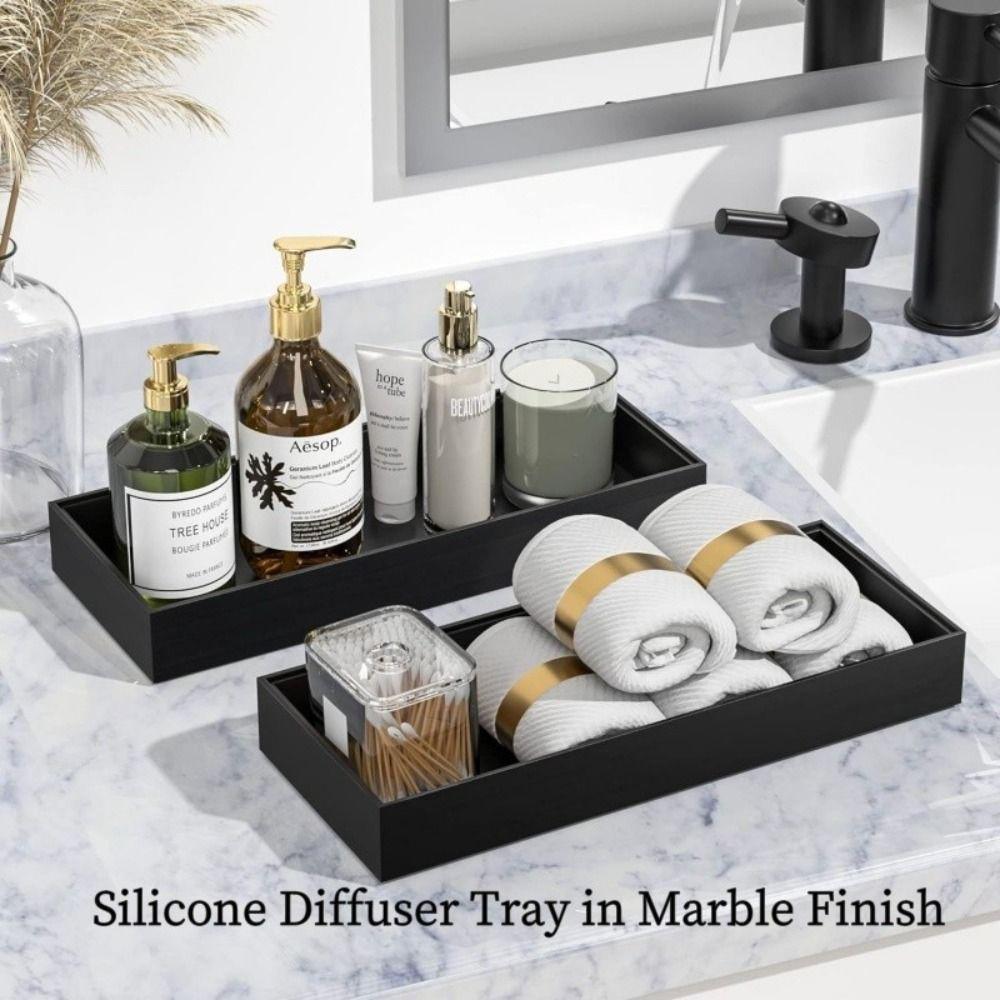 Shatterproof Silicone Storage Tray Thickened Soap Dispenser Tray Countertop