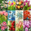New 5D DIY Diamond Painting Lily Flower Diamond Embroidery Cross Stitch Full Round Drill Manual Crafts Home Decor Gift