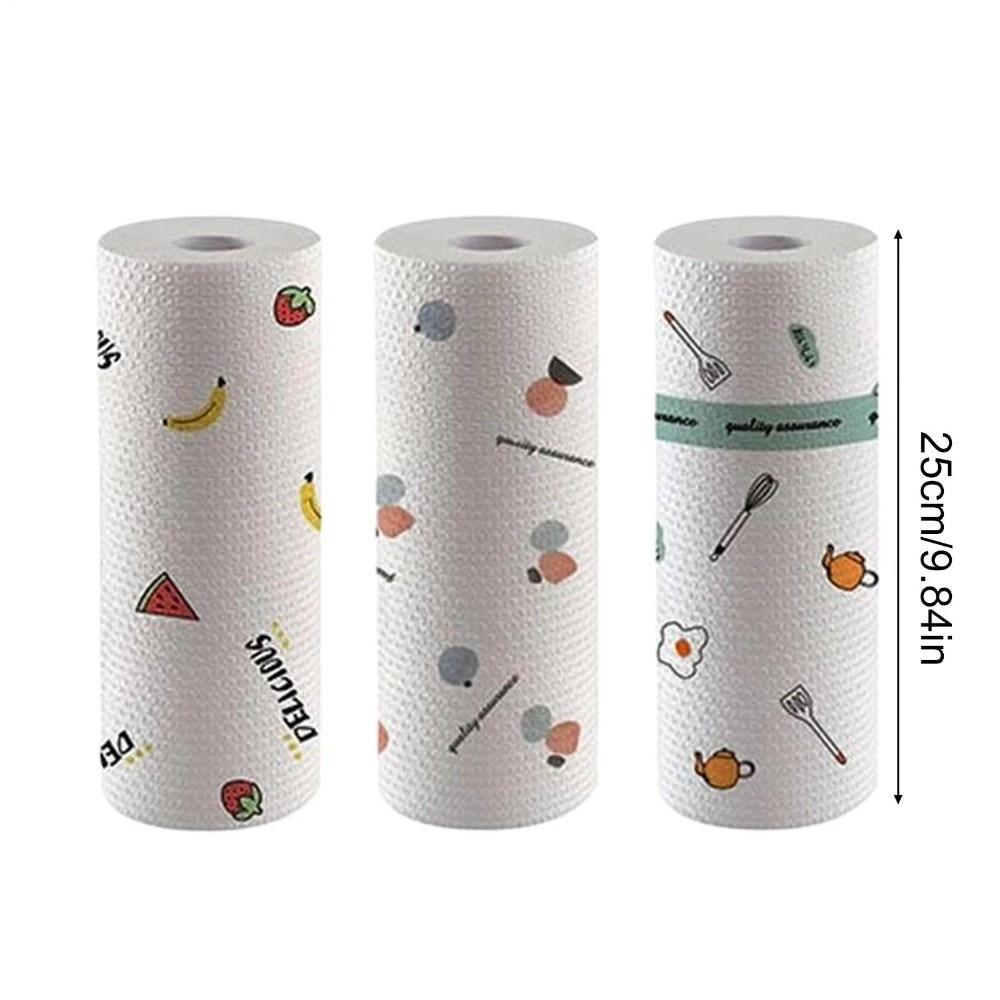 1Roll/30/50/100Sheets Thickened Dish Cleaning Cloth Disposable Lazy Cleaning Rags Home Cleaning