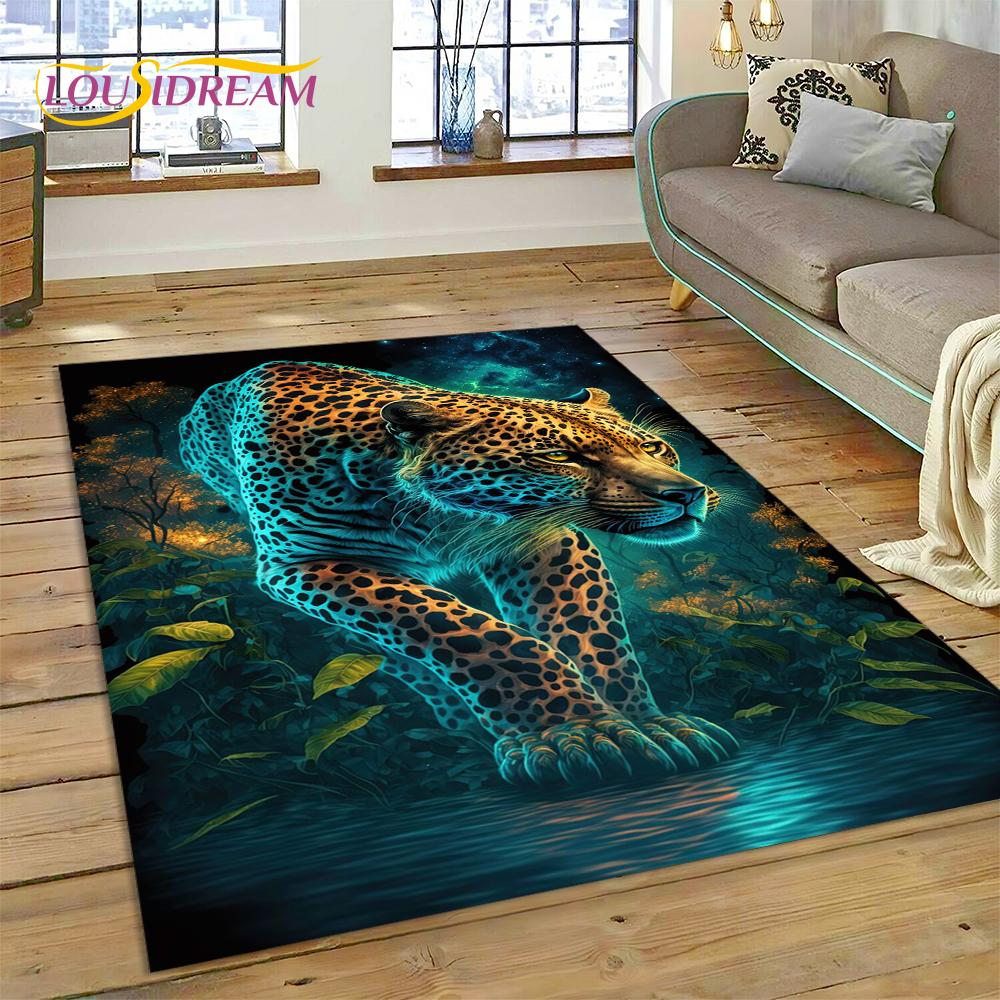 3D зверь, тигр, лев, животное, дикая природа, мультяшный ковер, ковер для дома, гостиной, спальни, дивана, коврик для двери, декор, детский коврик, нескользящий коврик