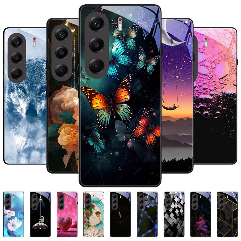 Ударопрочный Чехол Для Tecno Camon 40 Pro 5G Закаленное Стекло Задняя Крышка Телефона Camon40Pro Camon 40Pro 5G CM7 Жесткий Funda Shell Coque
