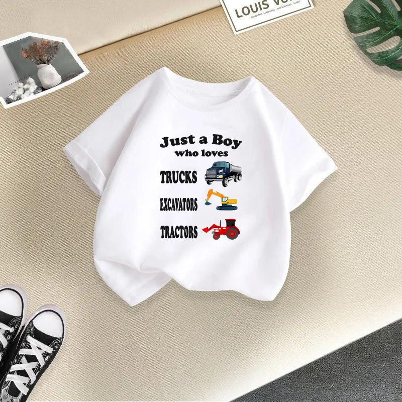 Boys' And Girls' Fashionable Short-sleeved T-shirts For Summer, Children's Casual Printed Half-sleeved Tops
