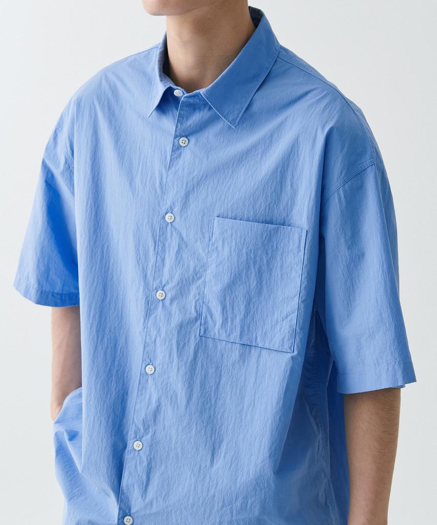 MUSINSA STANDARD [City Leisure] Cn Oversized Short Sleeve Shirt [Socks Blue]