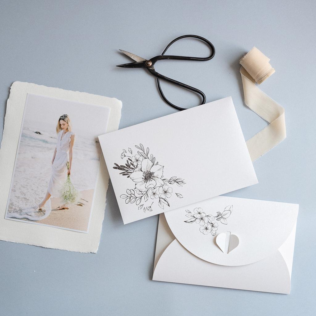 Folder White Flowers 15X23 - Set Of 50 Pcs