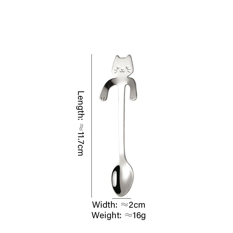 304 Stainless Steel Coffee Spoon Cute Cat Spoon Teaspoon Creative Dessert Ice Cream Tableware Kitchen Tools Tea Spoon Cjcc01