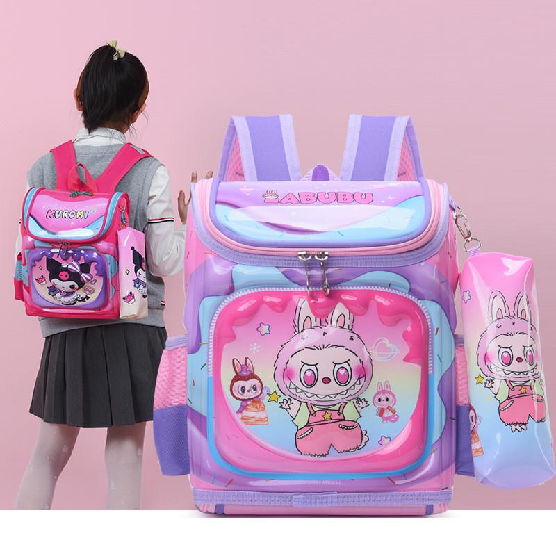 Batman Melody Sofia Labubu Elsa Kuromi Iron Man Backpack With Air Cushion Straps For Middle Class Boys And Girls