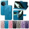 Для OnePlus 11 Butterfly Love Flower Embossed Flip Leather Phone Case