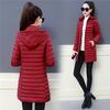 Зимние женские модные повседневные длинные однотонные пальто, утепленные теплые хлопковые куртки