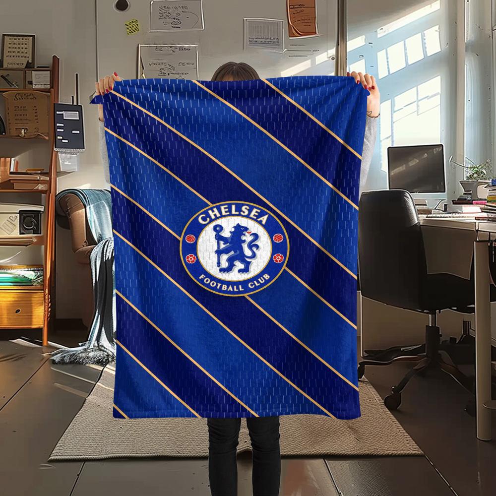 1Pc Chelsea FC Print Flannel Blanket High Quality Warm Comfortable Cover for All Seasons Perfect for Gifts Home Decor