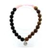 Stones and Minerals. Kunzite Bracelet from Brazil + Matte Black Onyx Beads + 8 Mm Wood. Made In France.