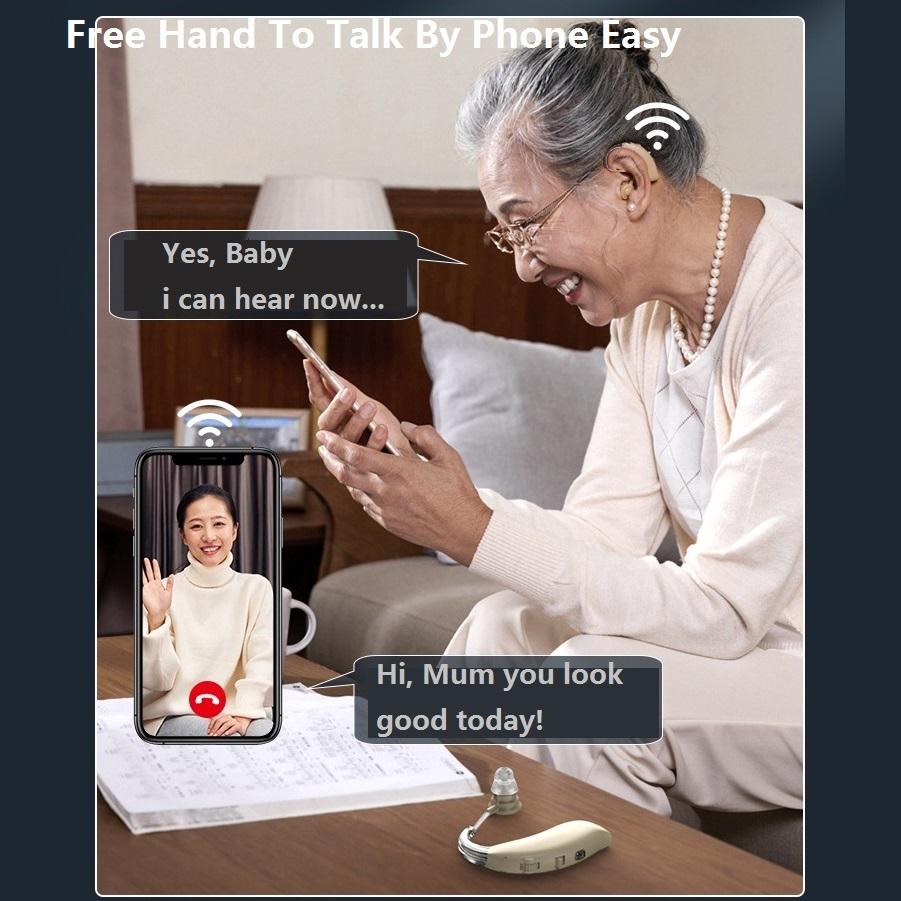 2 в 1 Bluetooth слуховой аппарат для глухих людей шумоподавление усилитель звука тяжелый перезаряжаемый мини-слуховой аппарат для глухоты