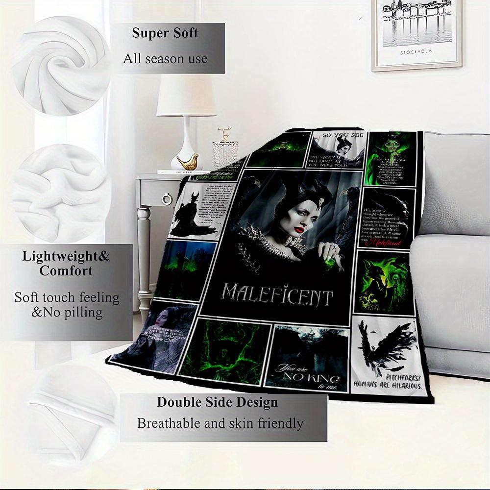 1pc Flannel Maleficent Poster - Perfect for Bedding Throw Blanket, Couch Cover, Gift Idea, Home Decor, Wall