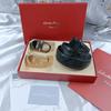 Salvatore Ferragamo 3,5 см мужской ремень люксовый брендовый дизайнерский ремень с двойной пряжкой пряжка один ремень подарочная коробка