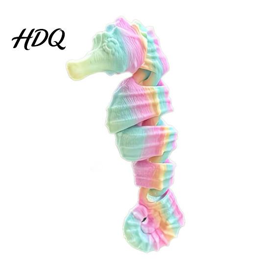 Seahorse Decor 3D Printed Decoration Articulated Figurine with Movable Joints Bendable Figure